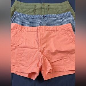 Women's Coral, Green, and Patterned Shorts